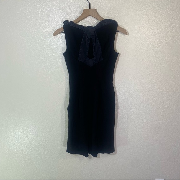 DVF DIANE VON FURSTENBERG PANSY BLACK CLASSIC WOOL DRESS COCKTAIL SIZE 2 - Picture 7 of 9